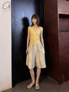 BASERANGE French-made organic cotton striped shorts (BAS-SHST-PO-SU25-MARTINIQUE STRIPE)